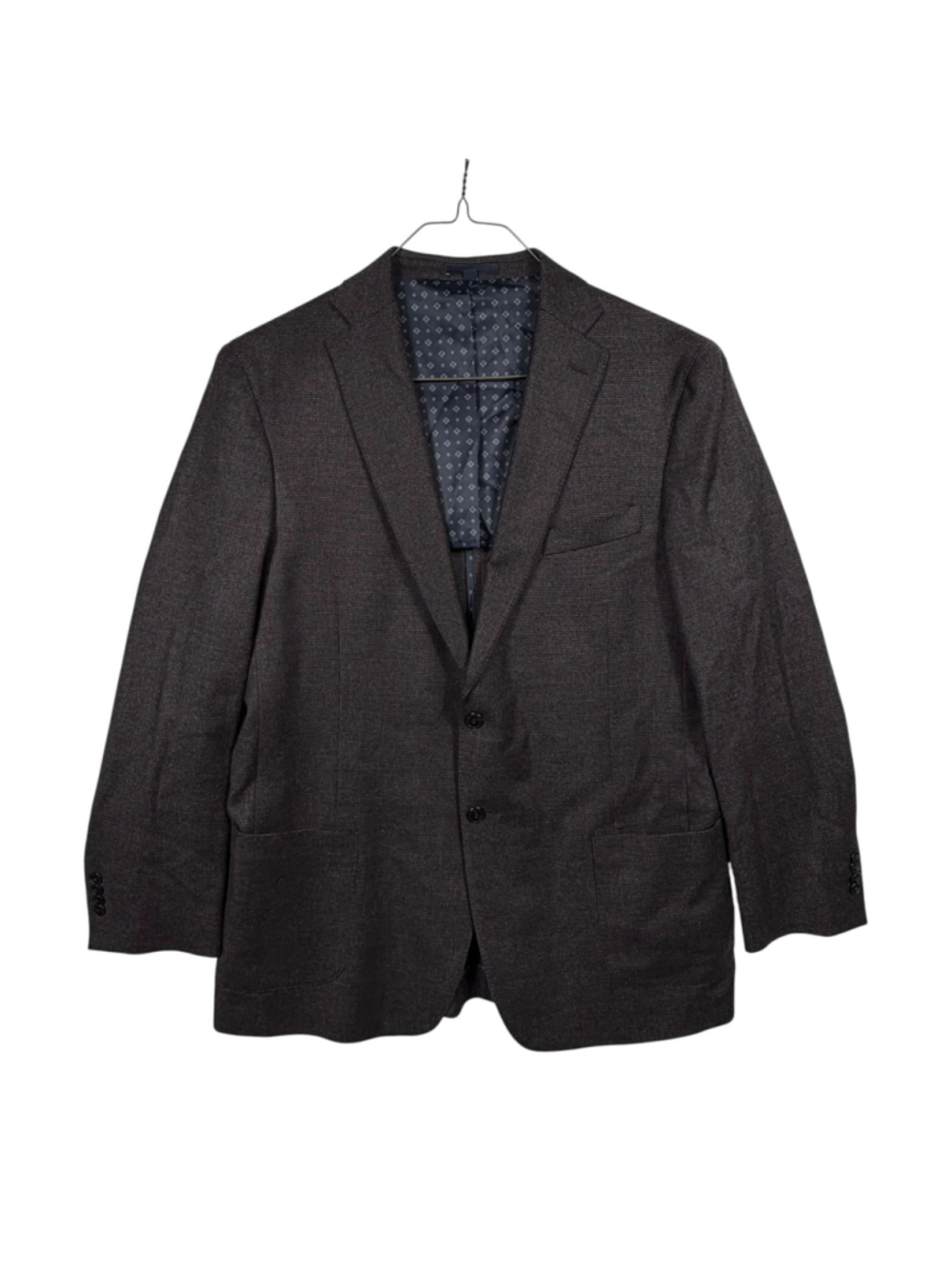 Jos. A. Bank Blazer Jacket Brown Textured Geometric Lined Notch Lapel Mens 46